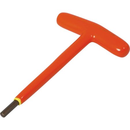 GRAY TOOLS 6mm T-handle S2 Hex Key, 1000V Insulated 67606-I